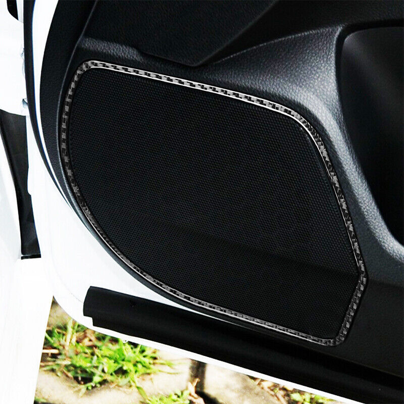 Real Carbon Fiber Car Door Horn Ring Cover Trim Fit for Honda Accord 2014-2017