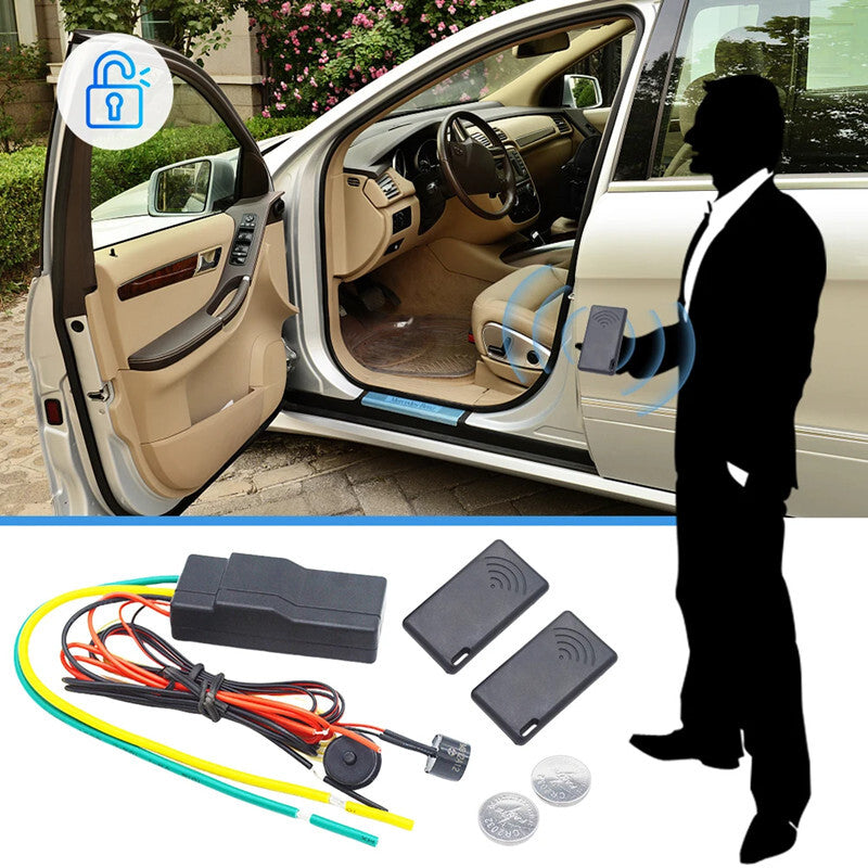2.4GHz RFID Car Wireless Engine Lock Burglar Cut Off Auto Unlock Alarm System