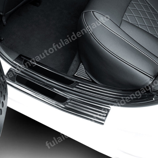 8p for Nissan Altima 2019-2022 Black Door Sill Protector Scuff Plate Cover Guard