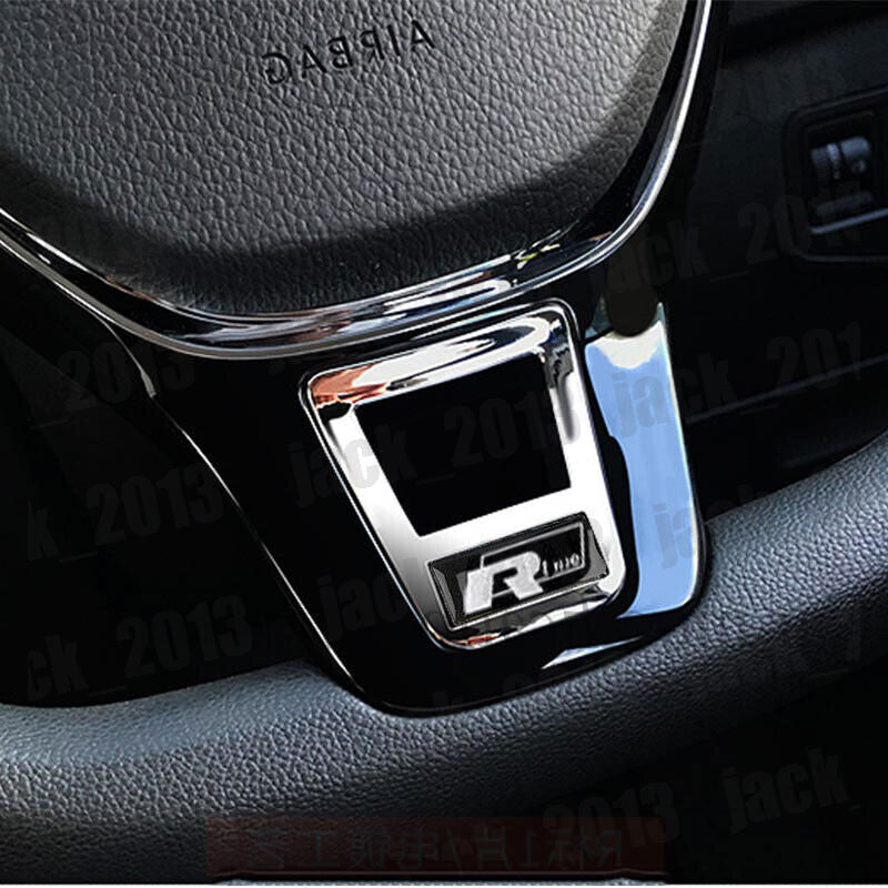 Chrome R Steering Wheel Sequin Cover Trim FIT for Volkswagen for VW for Passat 2016-2024