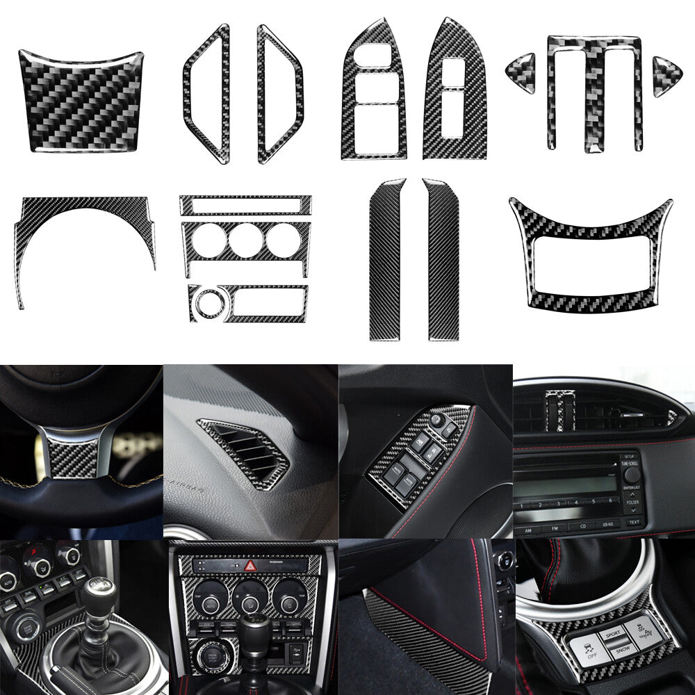 Carbon Fiber Interior Decorative Cover Trim for Subaru BRZ for Toyota 86 2017-2019