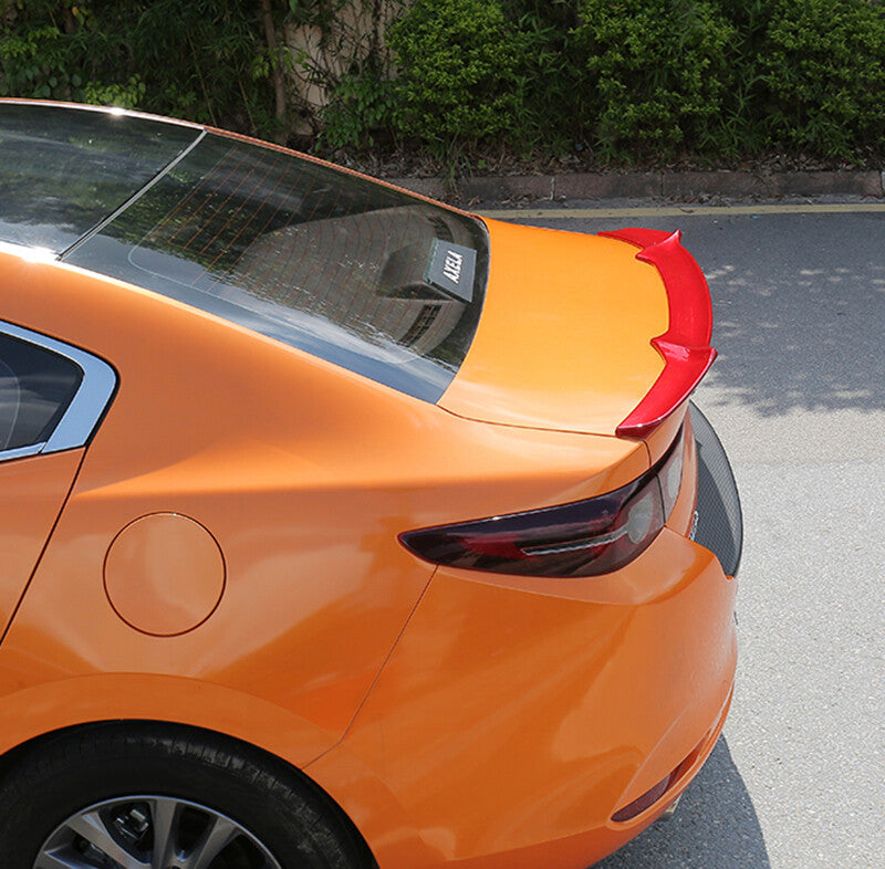 Red Painted Rear Trunk Lip Spoiler Visor Wing for Mazda 3 Axela sedan 2019-2024