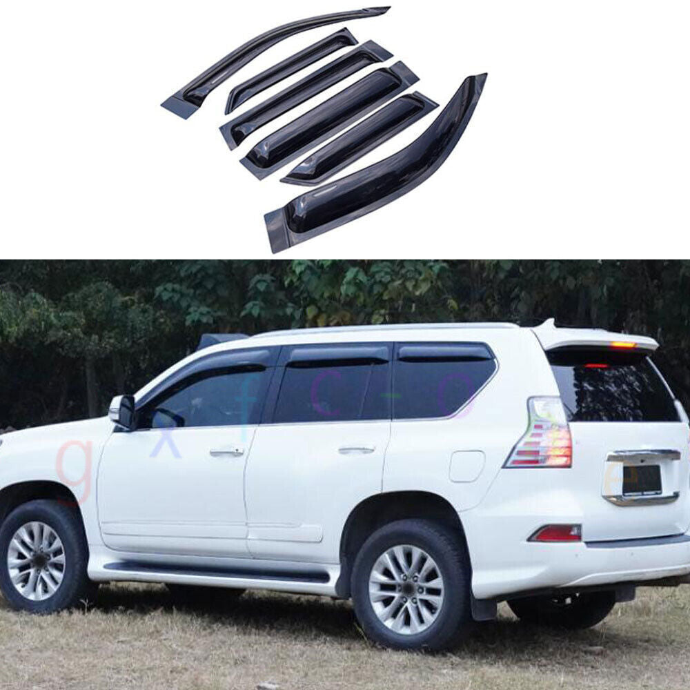 for Lexus 2010-2023 GX460 Black Exterior Window Door Visors Sun Rain Guard Vents
