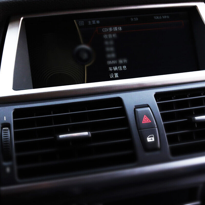 Car Interior Navigation Panel Frame Cover Trim Sticker Fit for BMW X5 X6 E70 E71