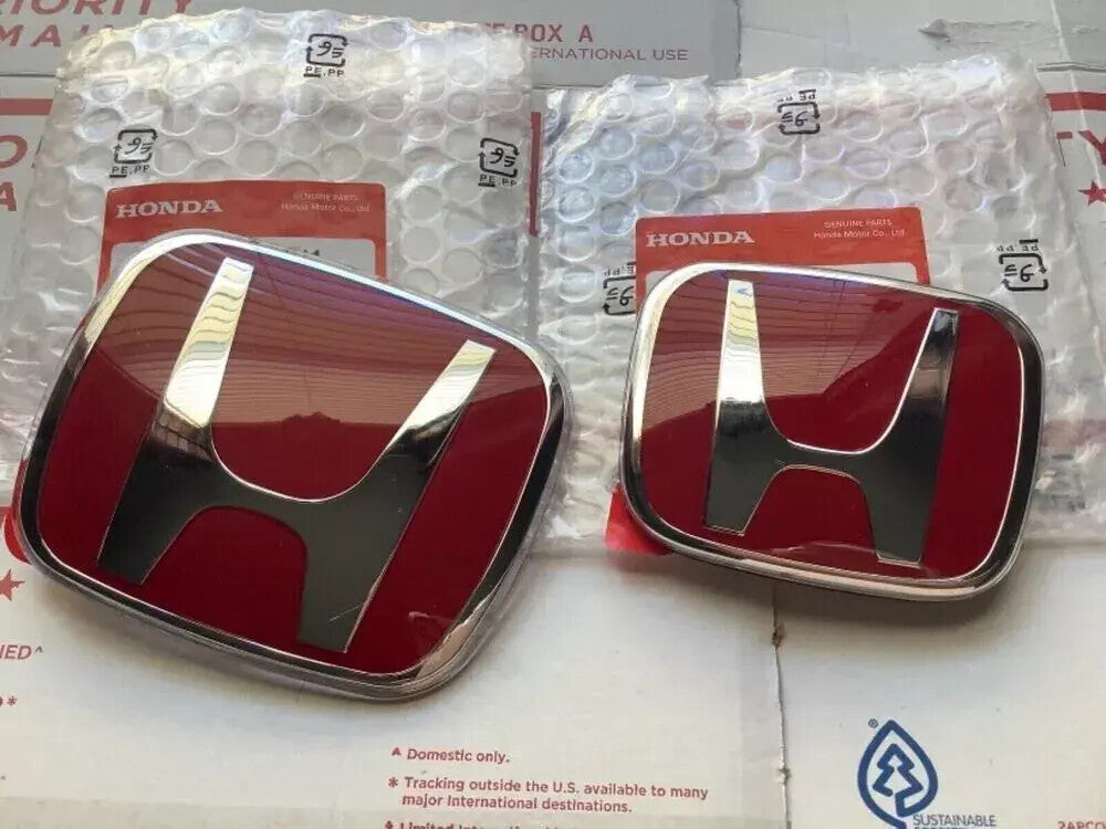 NEW Front+Rear 2PC Red H Emblem Fit for Civic Coupe 4Door 2006-2015 DX EX-L SI
