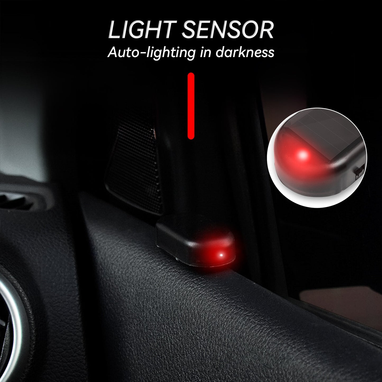 Fake Car Alarm Light LED Flashing Anti-theft Solar Power Signal Security System