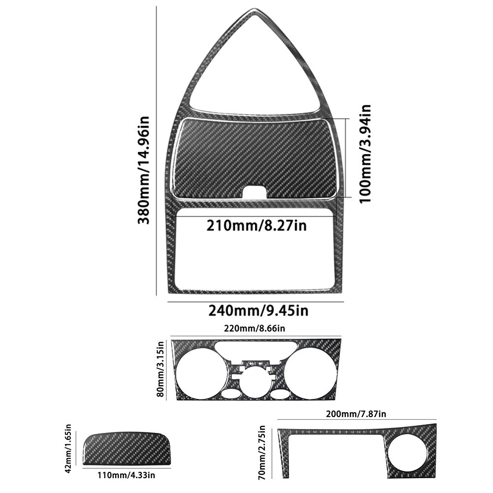 5x Carbon Fiber Interior Central Console Cover Trim for Toyota Celica 2000-2005