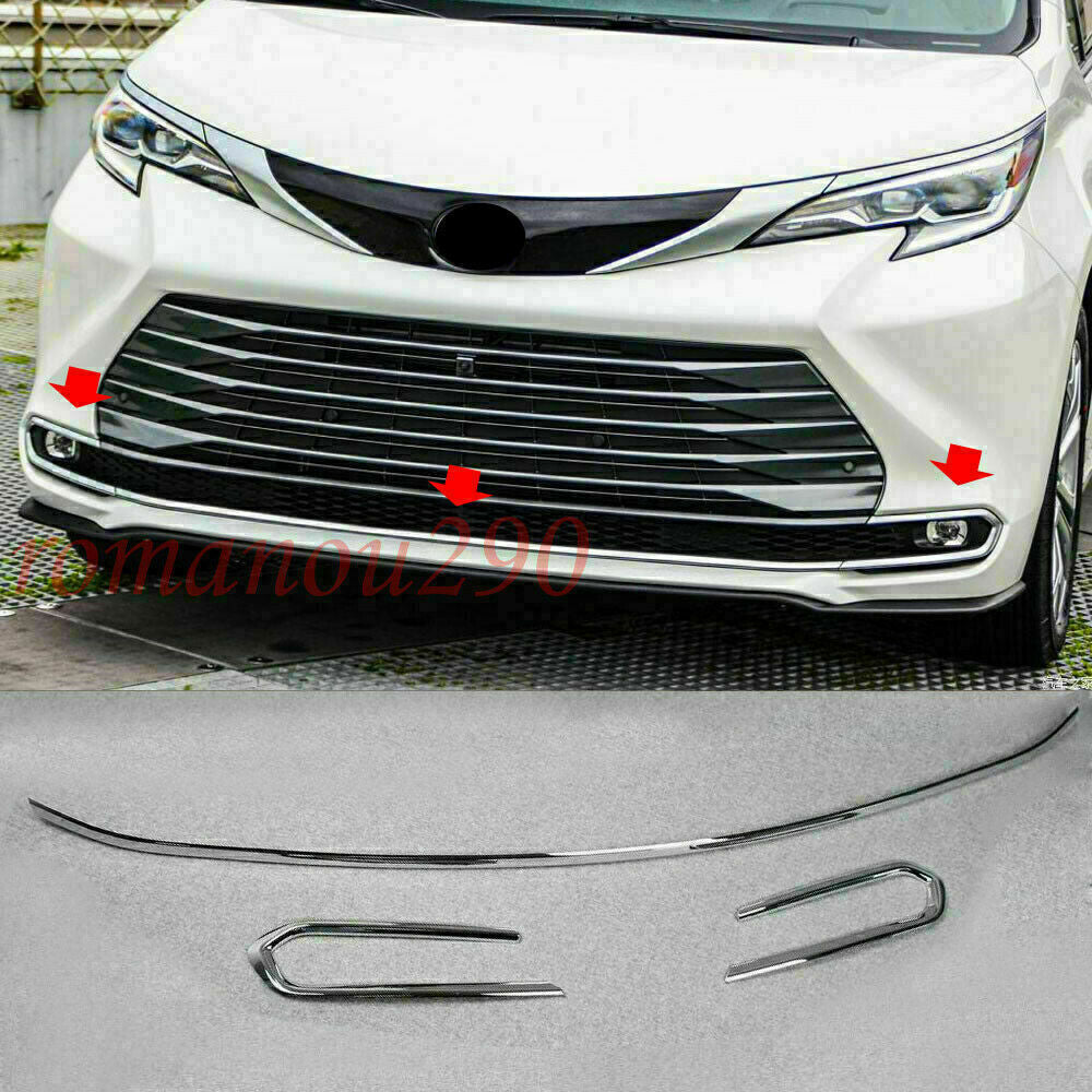 for Toyota for Sienna LE 2021-2023 ABS chrome Front bumper bottom lip fog lamp trim