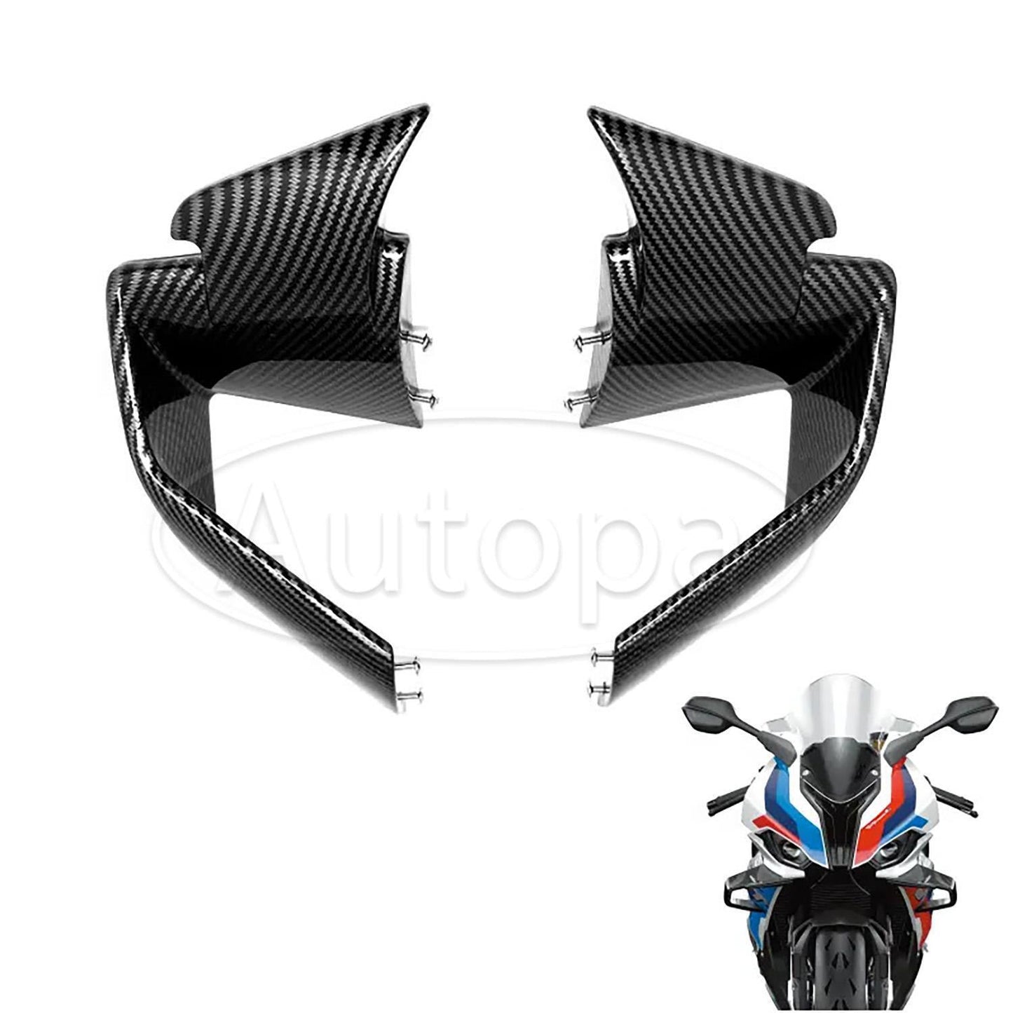 Front Spoiler Fixed Wind Winglet for BMW S1000RR M1000RR 2019-2022 Carbon Fiber