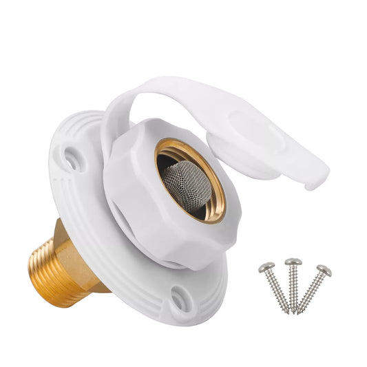 1Lead- RV City Water Fill Inlet Flange Brass Check Valve For Trailer Marine
