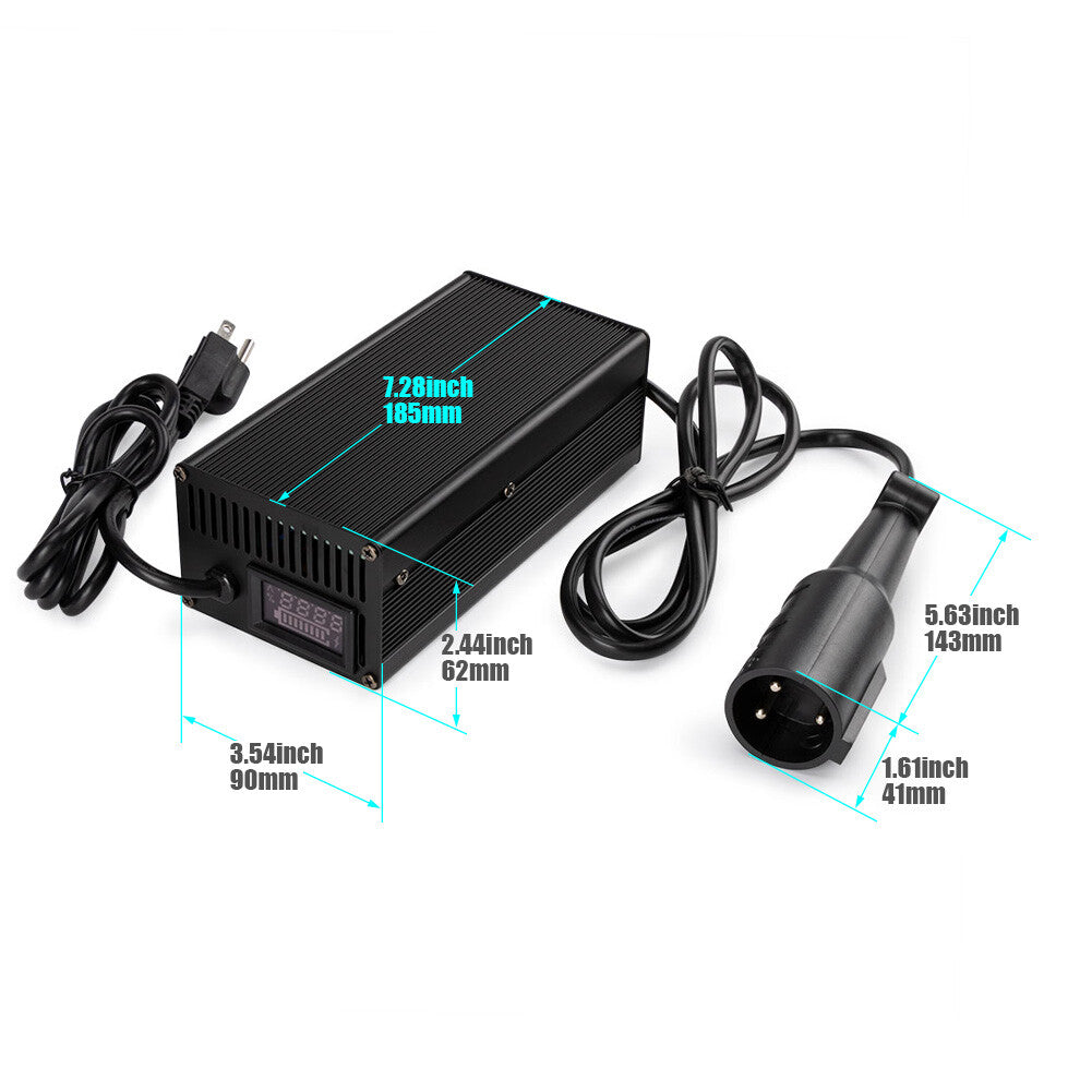 Battery charger connector, round charging, compatible with EzGo for golf cart 48V 5A 3-pin plug, new.