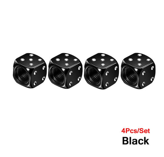4-piece car tire valve cover rod air dust cover dice black for Honda for Suzuki
