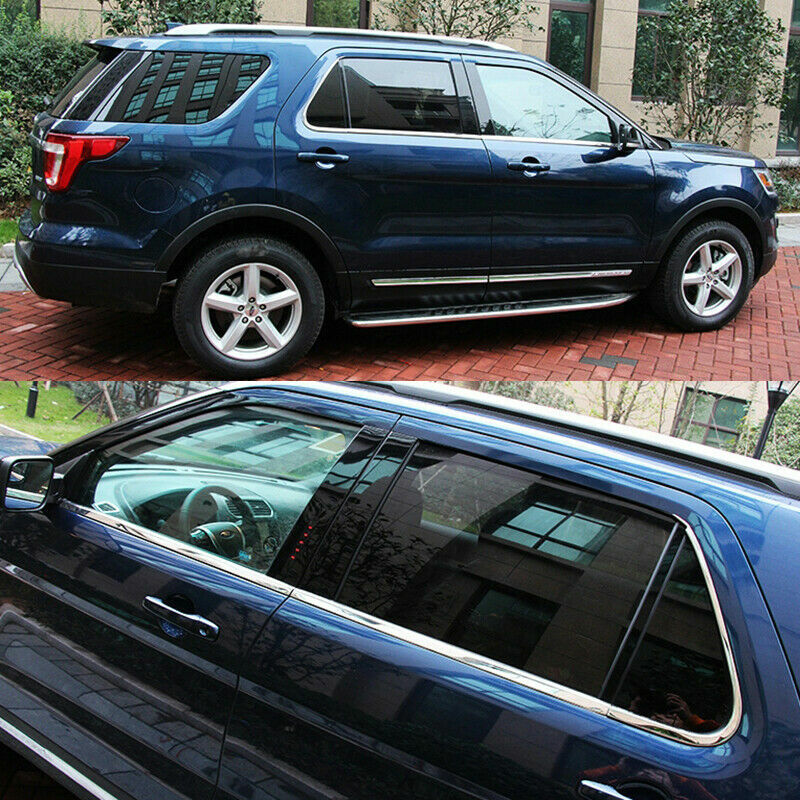 for Ford Explorer 2011-2019 Steel Chrome car Bottom Window Frame Sill Trim Cover