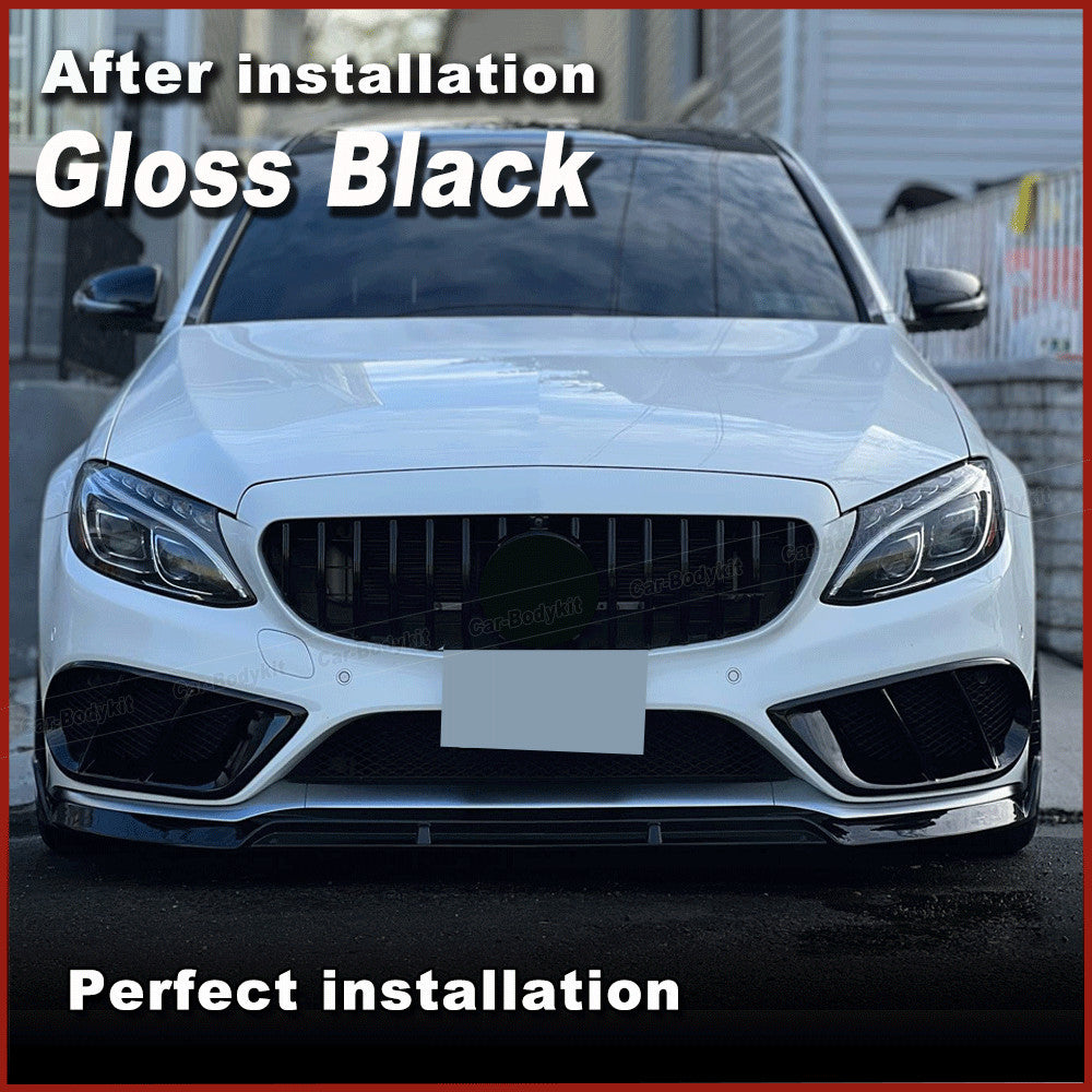 Fit for Mercedes W205 C300 C43 2015-19 Glossy Black Front Bumper Air Vent Cover