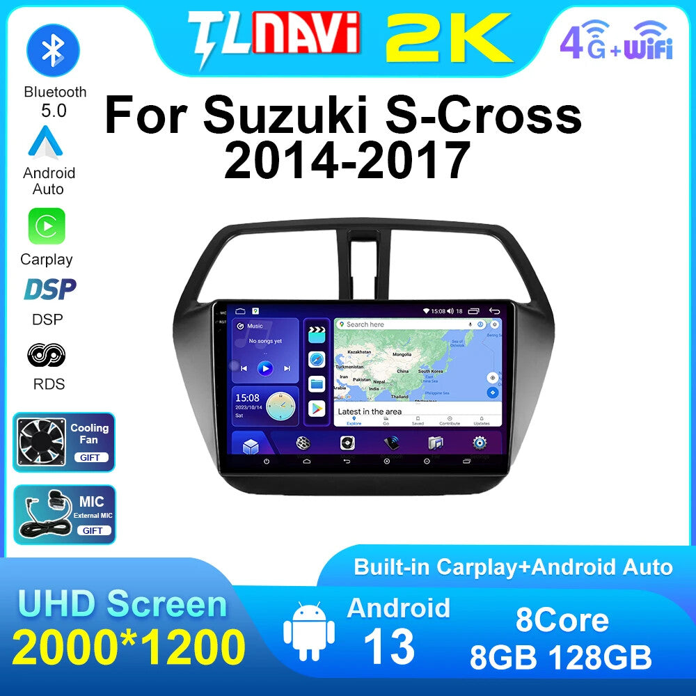 for Suzuki SX4 S-CROSS 2014-2017 Carplay Car Radio GPS Multimedia Player Screen