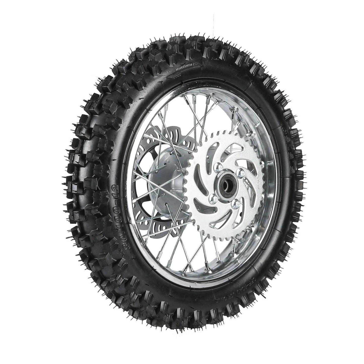 12-inch rear wheel, 80/100-12, 3.00-12 tire and rim, suitable for pit bikes and off-road bikes, 90/110/125/140cc.