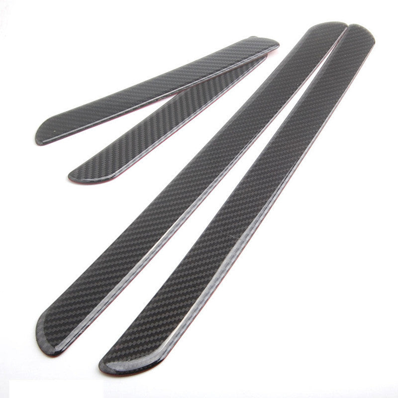 4PcCar Door Sill Pedal Carbon Fiber Scuff Plate Cover Panel Step Protector Strip