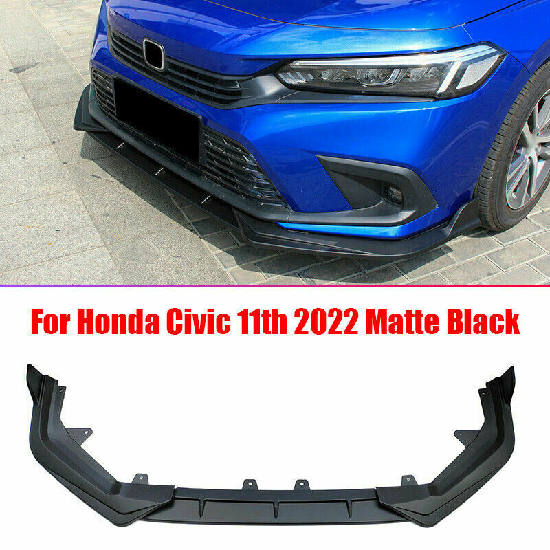 3X for Honda for Civic 11th 2022-2023 Matte Front Bumper Lip Splitter Spoiler Covers
