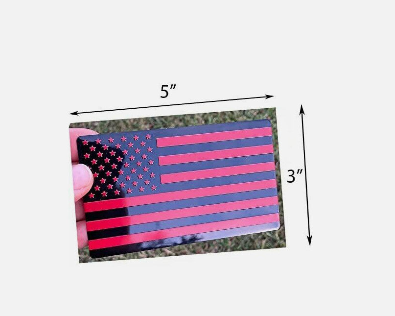 Car side fender rear trunk badge American flag red and black for Cadillac 2-piece set