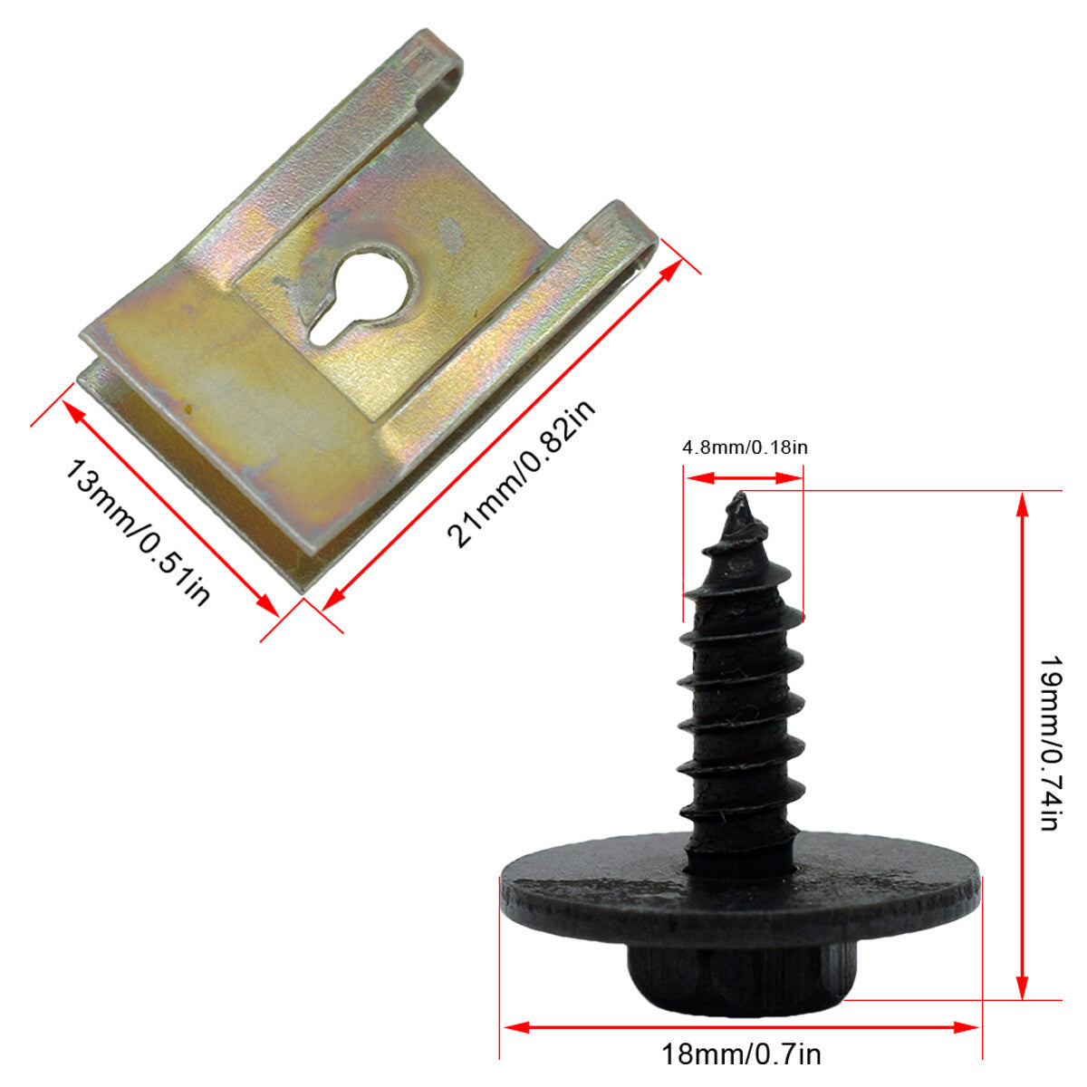 20 x screw body hex screw disc for BMW 4.8mmx18mm 07147129160