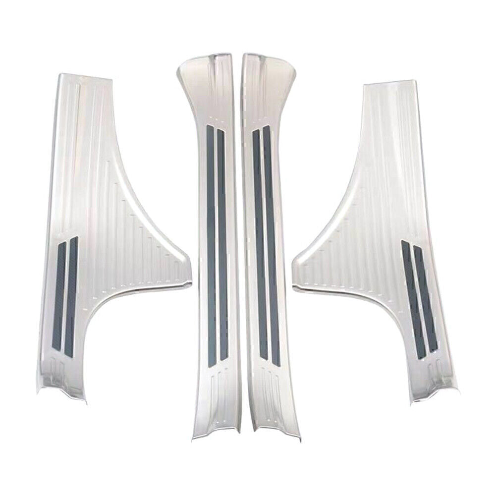 Interior Inner Door Sill Scuff Plate Cover for Subaru Forester 2019 2020 Silver