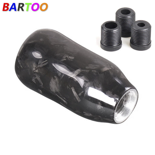 Black Forged Universal Carbon Fiber Manual Gear Shift Knob Lever Shifter