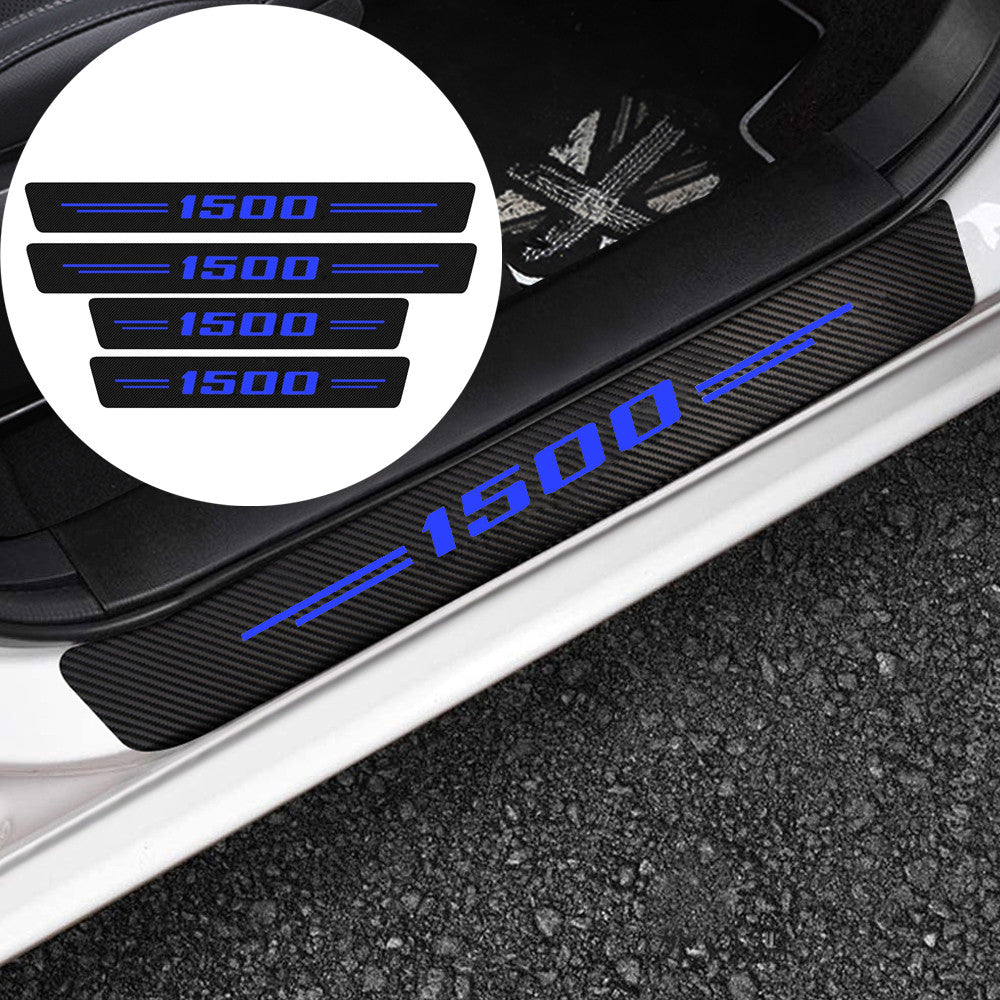 4x for Ram 1500 Truck Cab Accessory Blue Door Sill Plate Scuff Cover Protector