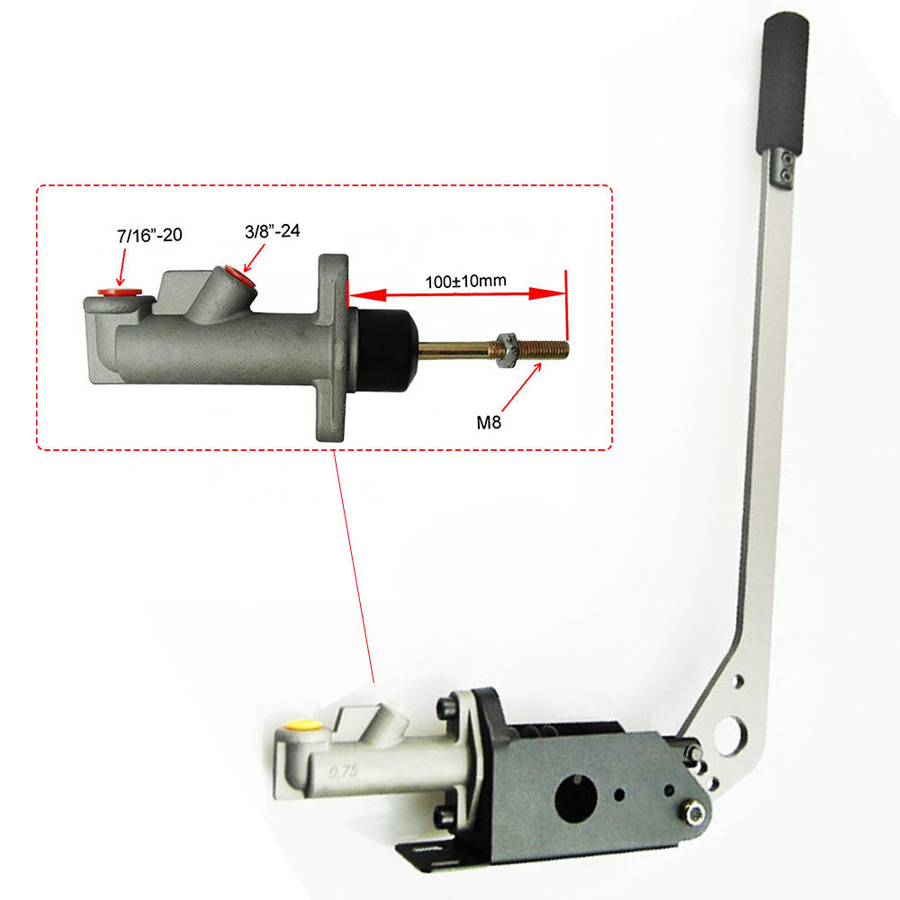 0.75 Bore Thread Hydraulic Handbrake Pump Racing Brake Clutch Master Cylinder