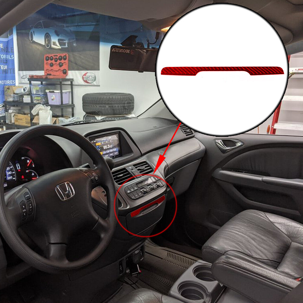 Red Carbon Fiber Dashboard Cup Holder Sticker Trim Set for Honda Odyssey 2005-10