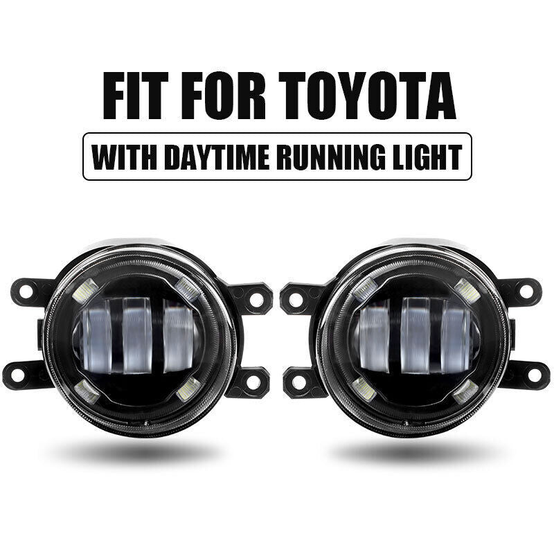 Pair LED Fog Lights Bumper DRL Driving Lamps for Toyota for Corolla for Camry RAV4 for Lexus