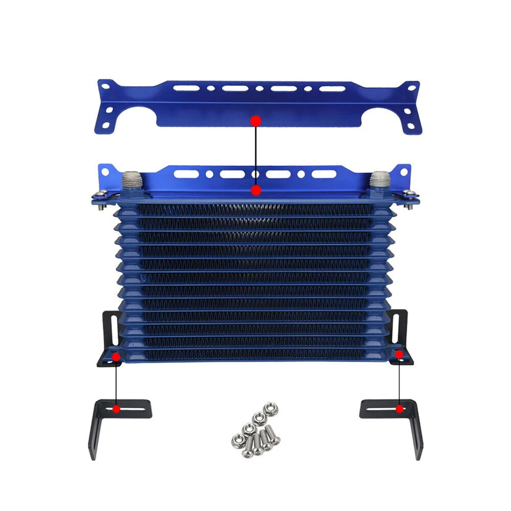 Blue Universal Aluminum Engine Oil Cooler Radiator Adapter Mounting Bracket