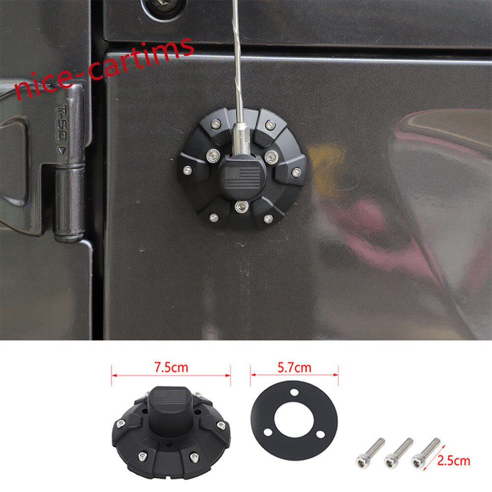 ABS/Steel Car AM/FM Antenna Base Cover for Jeep for Wrangler JK JL JT Gladiator 07+