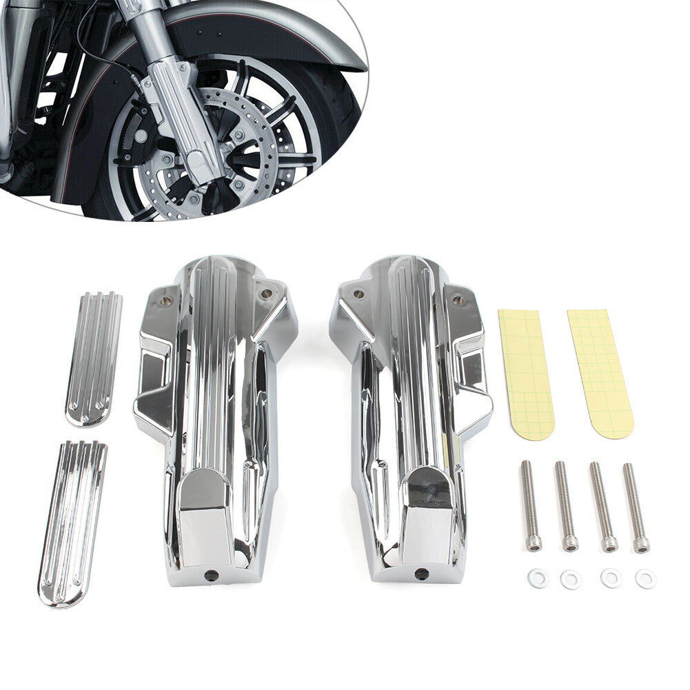 Upper Fork Slider Accents Lower Fork Covers Fit for Harley Electra Street ABS Chrome