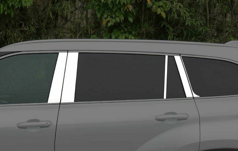Chrome Pillar Posts for Toyota Highlander 2020-2023 10pc Set Door Trim Cover Kit