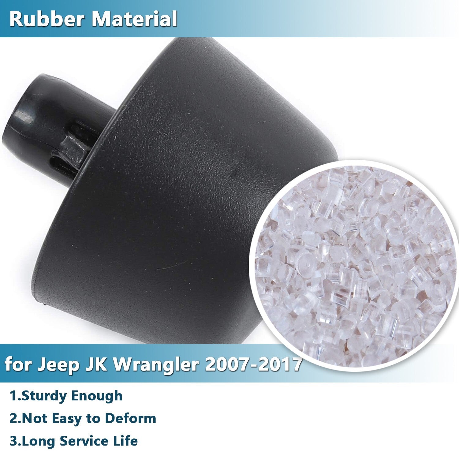 Rubber Hood Bump Rest Stop Bonnet Bumper Cushion for Jeep for Wrangler JK 2007-2017