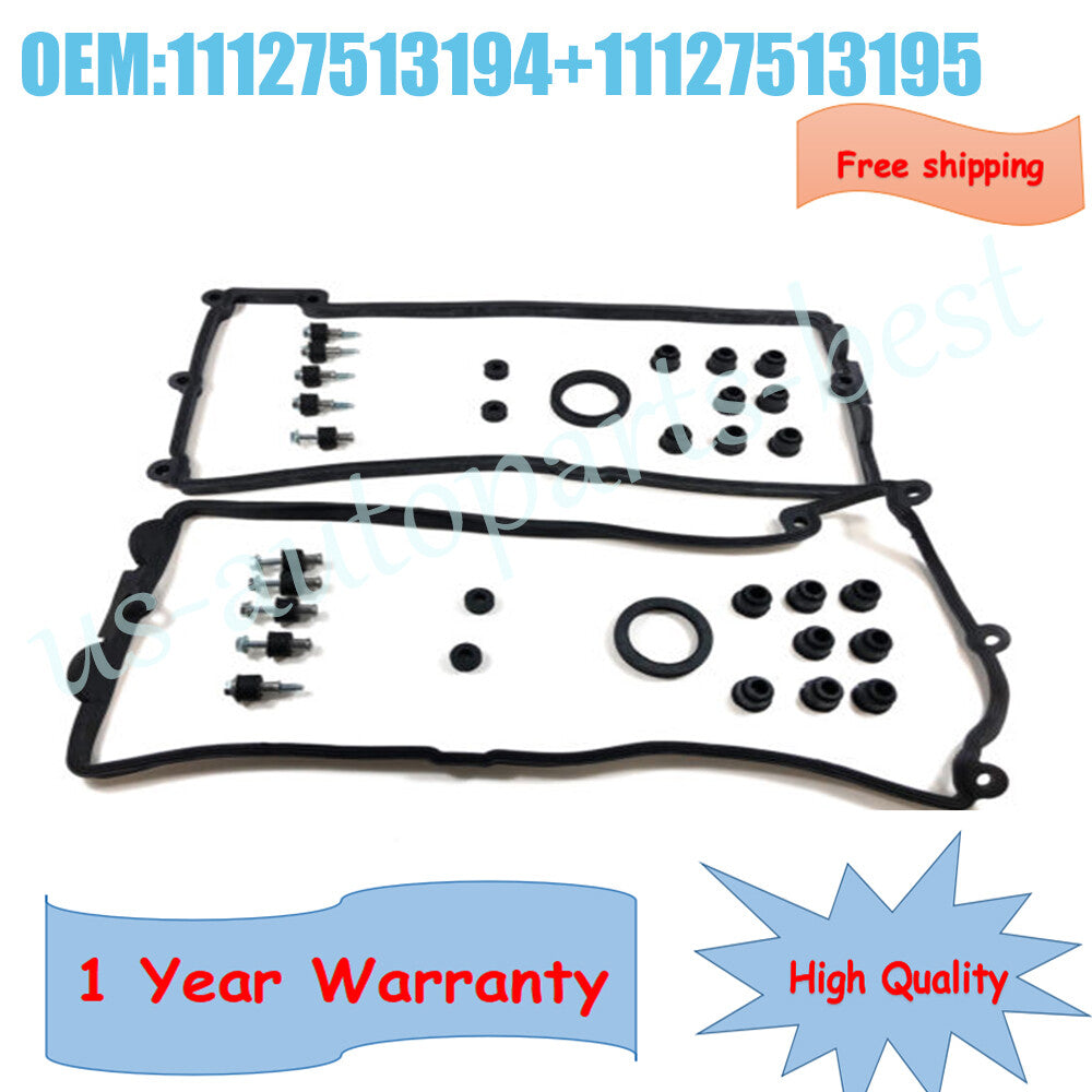 New Left + Right Valve Cover Gasket Set for BMW E60 E63 E64 E70 X5 4.4i N62 4.8i