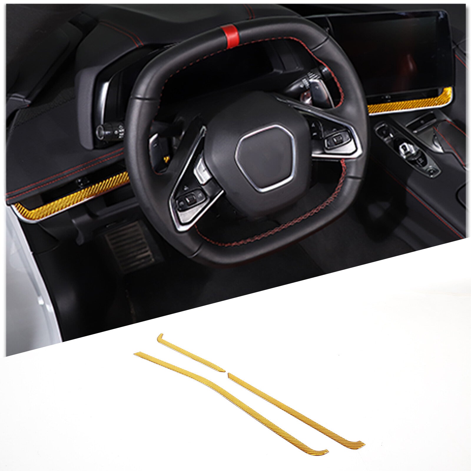 2-Pack Black Seatbelt Shock Protector Covers for Corvette C7 C8 2014+