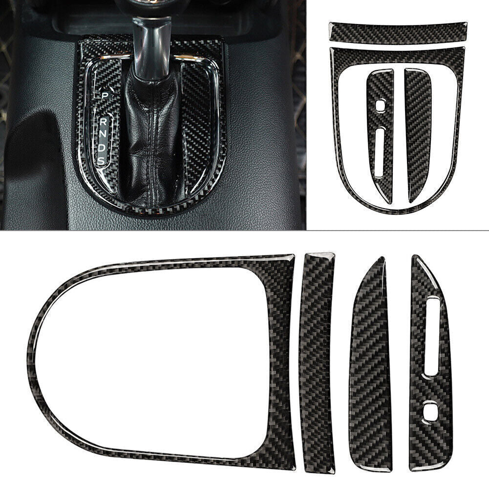 Carbon Fiber Gear Shift Box Panel Cover Trim Kit for Ford for Mustang 2015-2017 16