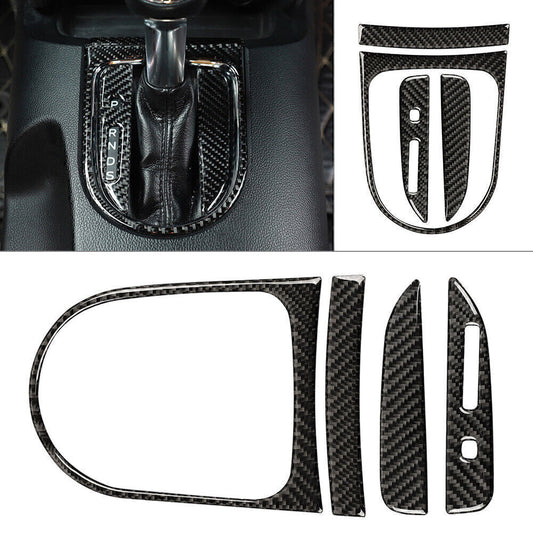 Carbon Fiber Gear Shift Box Panel Cover Trim Kit for Ford for Mustang 2015-2017 16