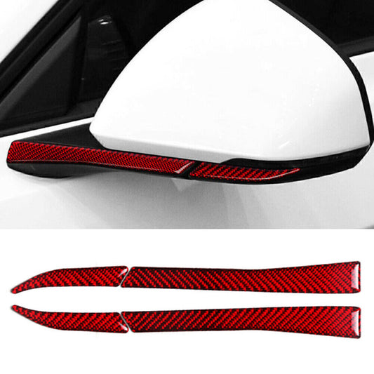 4pcs Carbon Fiber Rearview Mirror Cover Trim Strip Fit for Ford for Mustang 2015-2019 18