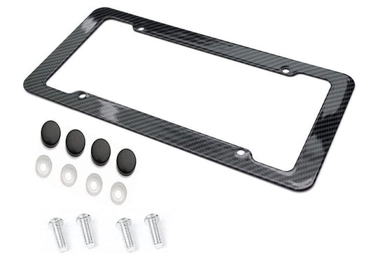 1 piece car license plate frame cover cap trunk black carbon suitable for Genesis