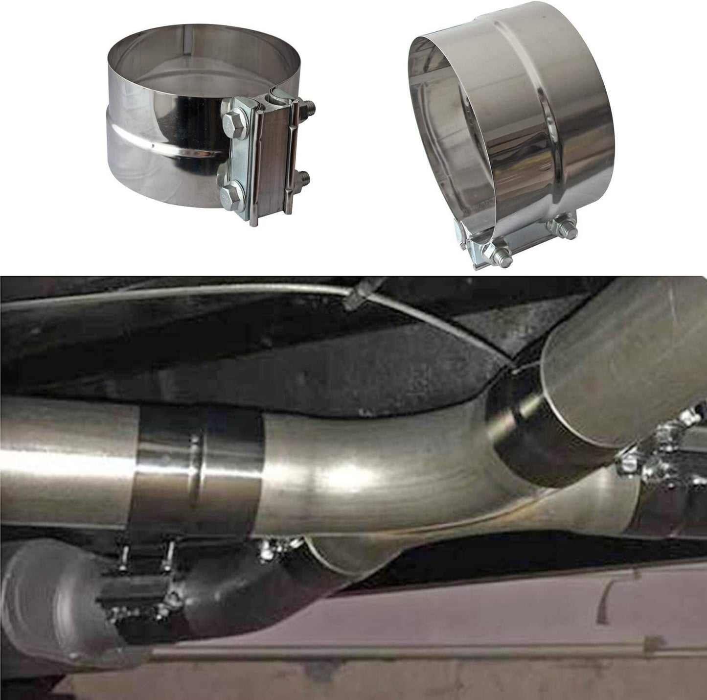 2X 5 Lap Joint Band Clamp Exhaust Muffler Clamp 5inch Exhaust Seal Clamp Sleeve