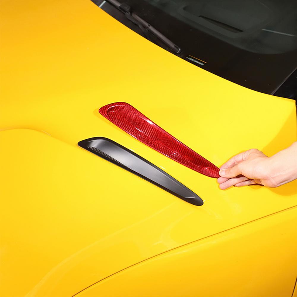 for Toyota Supra 2019-2023 Red Carbon Fiber Hood Decorative Air Vent Cover Trim