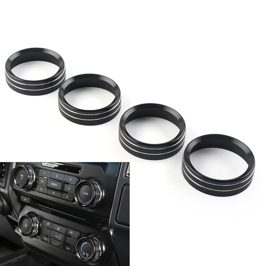 Air Conditioner Switch Button Ring Knob Trim Fit for Ford F150 XLT 2015-2020 Black