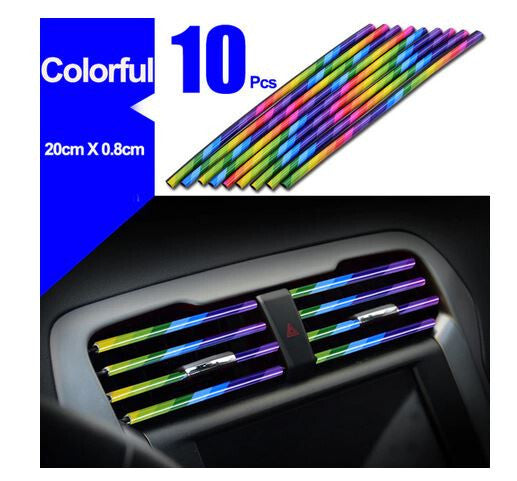 10-Piece Car Air Conditioner Socket Decorative Molded Strips, Colored, Suitable for VW