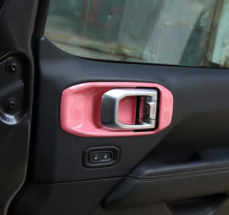 Fit for Jeep for Wrangler JL/JT 2018-2021 21PCS ABS Pink Car Interior kit Cover Trim