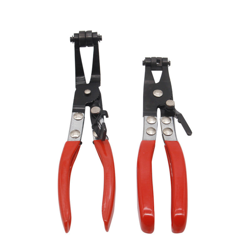2Pcs Car Water Pipe Hose Flat Band Ring Type Hose Clamp Pliers Removal Hand Tool