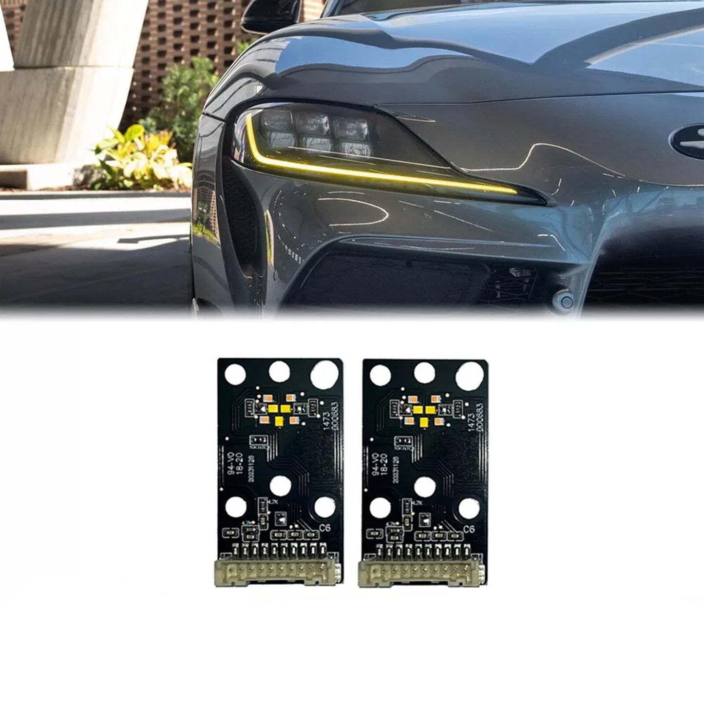 CSL Yellow Daytime Running Light LED Panel Applicable to for Toyota GR Supra A90 A91 2020-2024
