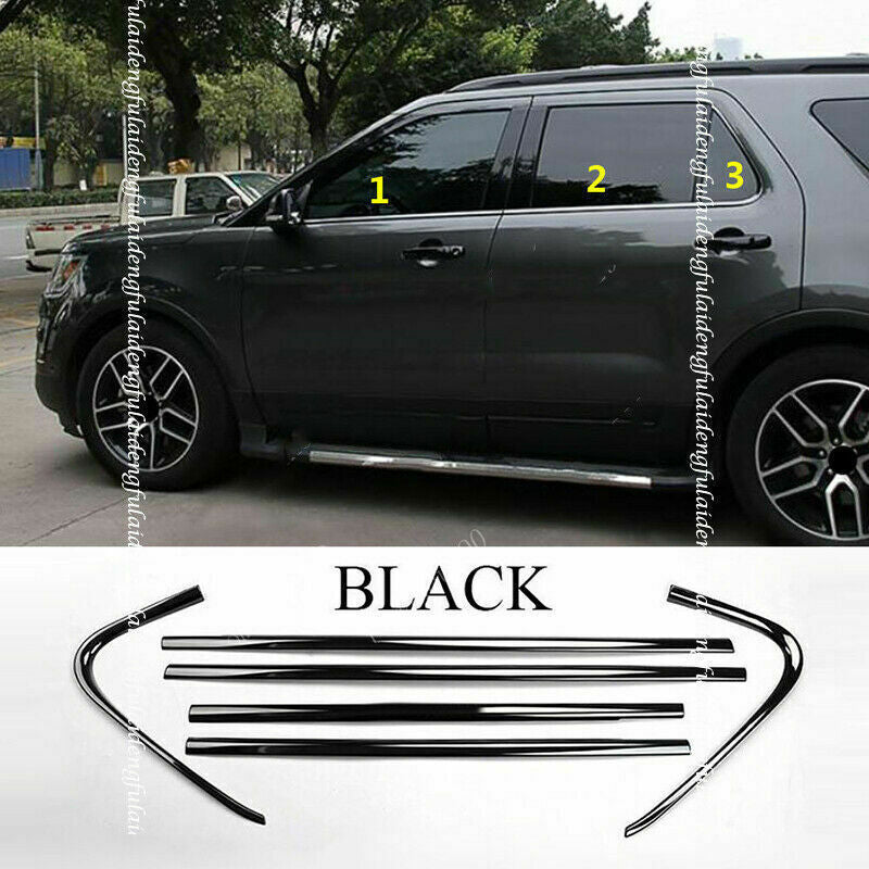 for Ford Explorer 2011-2019 gloss black Car Bottom Window Frame Sill Trim Cover