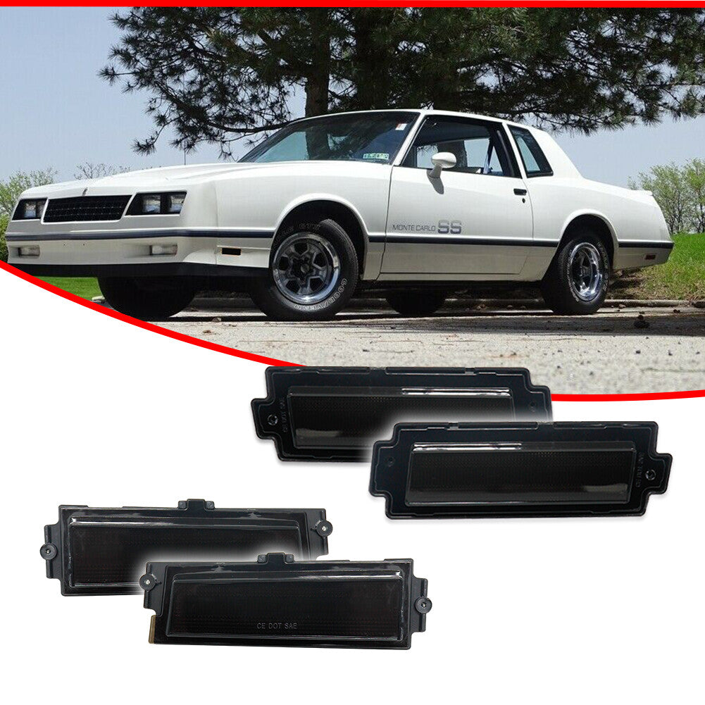 Smoked front and rear side marker light covers for 1981-1988 for Chevrolet Monte Carlo SS